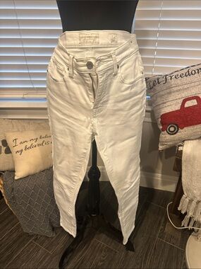 Lucky Brand White High-Rise Slim Taper Jeans